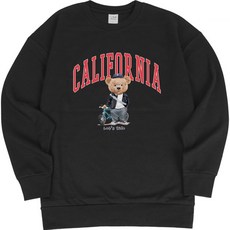 에어플레인 기모 RIDE Bear 오버핏 맨투맨