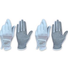 GH KOREA 女款涼感網眼矽膠高爾夫手套 雙手用, 白色, 2組