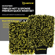 큐머스 트리플렉스 3중원사 미트 + 스펀지 프리미엄 퀵워시 세트, 혼합색상, 1세트