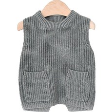 J.Dior 兒童後背蝴蝶結口袋針織背心