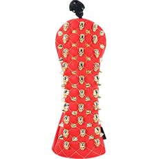 UPSET 骷髏版鉚釘桿頭套, 紅色 + 金色