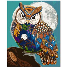ADICO DIY 數字油畫 名畫繪製 40 x 50 cm PEE52, 月光貓頭鷹, 1個