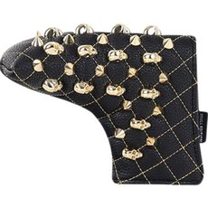 UPSET 骷髏版鉚釘桿頭套, 黑色 + 金色