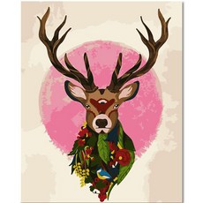 ADICO DIY 繪畫傑作繪圖 40 x 50 厘米 PEE51, 花項鍊鹿