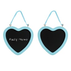 라이프스윗 다용도 미니 하트 칠판 메모판 벽걸이 장식품 블루 2p, 나무(블루)