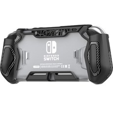 UPMARKET 任天堂 Switch Lite 握把防撞TPU保護殼 黑色, 1個, 單一商品