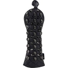 UPSET 骷髏版鉚釘桿頭套, 黑色 + 黑色