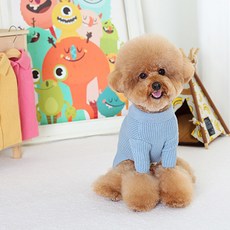 에이미러브즈펫 반려동물 CH 파스텔카라 니트 가디건, 인디블루, 1개