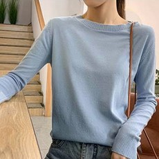 소니오 멀티컬러 라운드 슬림 스웨터 임부복