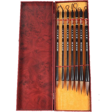 Liz Jany 美術用品 豪華書法毛筆組 02 附鉛筆盒的王子狼毫毛筆, 1套, 7種