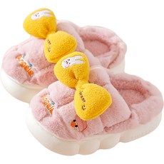 KIZTREE 女童蝴蝶結防寒室內毛絨拖鞋 DZ-442