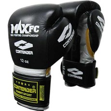 contender MAX FC 競賽用皮革拳擊手套 CGG-114BK, 黑色