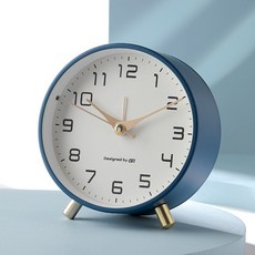 NEXONE 粉彩現代風靜音指針桌鐘, 海軍藍