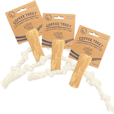 寵物狗木頭繩索玩具 XS, 3個, 單一顏色