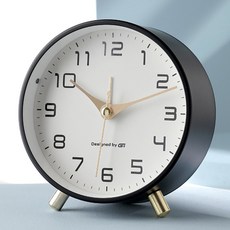 NEXONE 粉彩現代風靜音指針桌鐘, 黑色