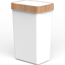 튤리 뱀부 원터치 사각 휴지통, 화이트