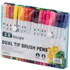 리라 듀얼팁 브러시 마커펜A 세트, 36색, 1세트