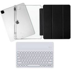라이노핏 태블릿PC 케이스 + 와이드 블루투스 키보드 세트, 블랙(케이스), 화이트(키보드), 1개