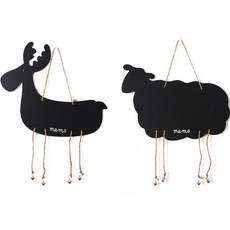 Life Sweet 迷你黑板 多用途留言板 壁掛裝飾品 魯道夫 + 羊 套組, 木頭