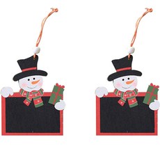 Lifesweet 迷你木製黑板 多用途留言板 室內裝飾品 雪人 2入, 木製(雪人)