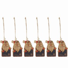 라이프스윗 미니 칠판 메모 태그 크리스마스 장식품 산타 6p, 나무