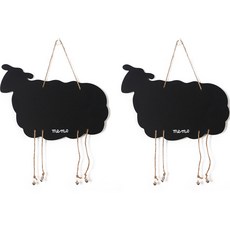 Life Sweet 迷你木製黑板 多用途留言板 壁掛裝飾品 羊 2入, 木製