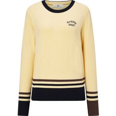 헤지스골프 여성용 PLAY KNIT 팁 포인트 라운드 스웨터