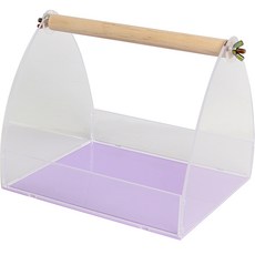 Borapet 鸚鵡壓克力桌上型籃子棲木 中, 紫色, 1個