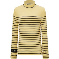 헤지스골프 여성용 BRITISH CLASSIC 하이넥 변형 스트라이프 니트