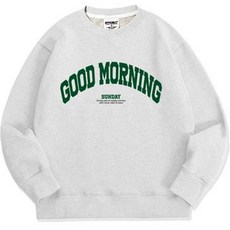 100%純棉 毛圈布 內刷毛 寬鬆版型 Good Morning 大學T