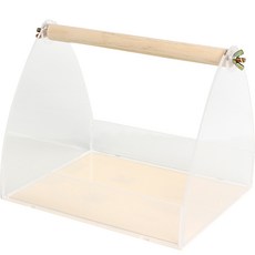 Borapet 鸚鵡壓克力桌上型籃子棲木 大, 1個, 象牙白