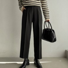 화이트폭스 여성용 히든버클 핀턱 배기핏 슬랙스