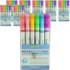 Bluemato 可愛圖案螢光筆6件組 CX-6006, 10套, 粉紅色, 紅色, 橘色, 綠色, 藍色, 紫色