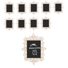 라이프스윗 펀칭 다용도 미니 칠판 태그 메모판 벽걸이 장식 펀칭 사각 10p, 나무(사각)