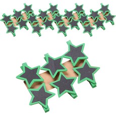 라이프스윗 미니 칠판 다용도 메모 클립 사진 집게 별 30p, 나무