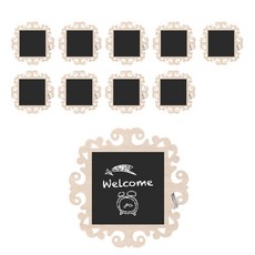 Life Sweet 打孔多用途迷你黑板標籤備忘錄板 壁掛裝飾 打孔正方形 10入, 木頭(正方形)