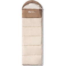 오픈캠핑 고급 보온 캠핑침낭 왼쪽 오픈형, 베이지, 1개