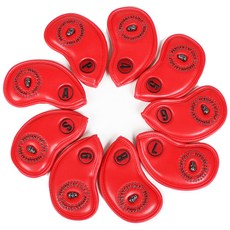 Persian cat Skull 高爾夫鐵桿套 9 件套, 紅色的