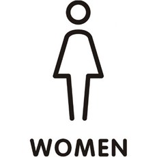 프랑디르 화장실 안내표 블랙, 여성, 1개