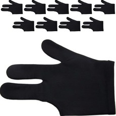 Ando簡約色彩撞球手套 10入, 黑色的