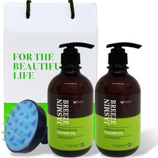 Pogonia 茉莉微風洗髮精 500ml 2入+頭皮泡沫刷禮品套組, 1套