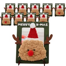 minhwashop 聖誕節編織藝術相框製作套組 魯道夫 XDPFB0482, 混合色, 10套