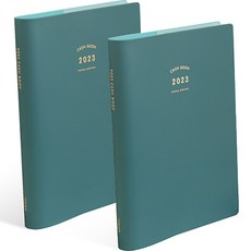 indigo 2023日期型生活溫度家庭賬本, 2個, 藍綠