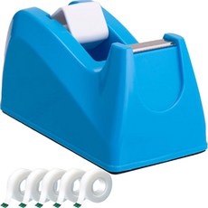 deLi 得力 可愛膠帶切割器 有光+魔法膠帶替換裝 12mm*18m 5捲組, 1套, 混色（膠帶）、淺藍（膠帶座）