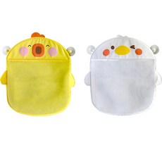 JOY MULTI 浴室用多功能造型玩具網狀收納袋, 白色, 黃色, 1套