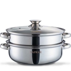 바이마르 엔틱 스테인레스 2단 인덕션 찜솥, 28cm, 1개