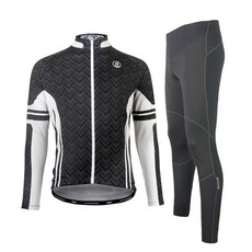 2ndwind 男士鯊魚皮灰刷毛運動衫 + Wind Wall防風緊身褲套組 JFT