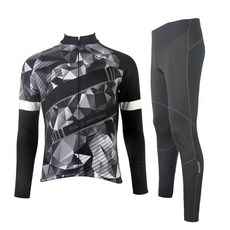 2NDWIND 男士亮黑拉絲針織衫+ Windwall 防風褲襪套裝 JFT