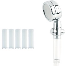 HOMEDAUM 高級5段式隨心調節水壓按摩蓮蓬頭 + 5入濾芯組, 1個, 混色