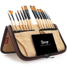 Liz J 美術用品 高級油畫筆組 01 黃色, 14種, 1套